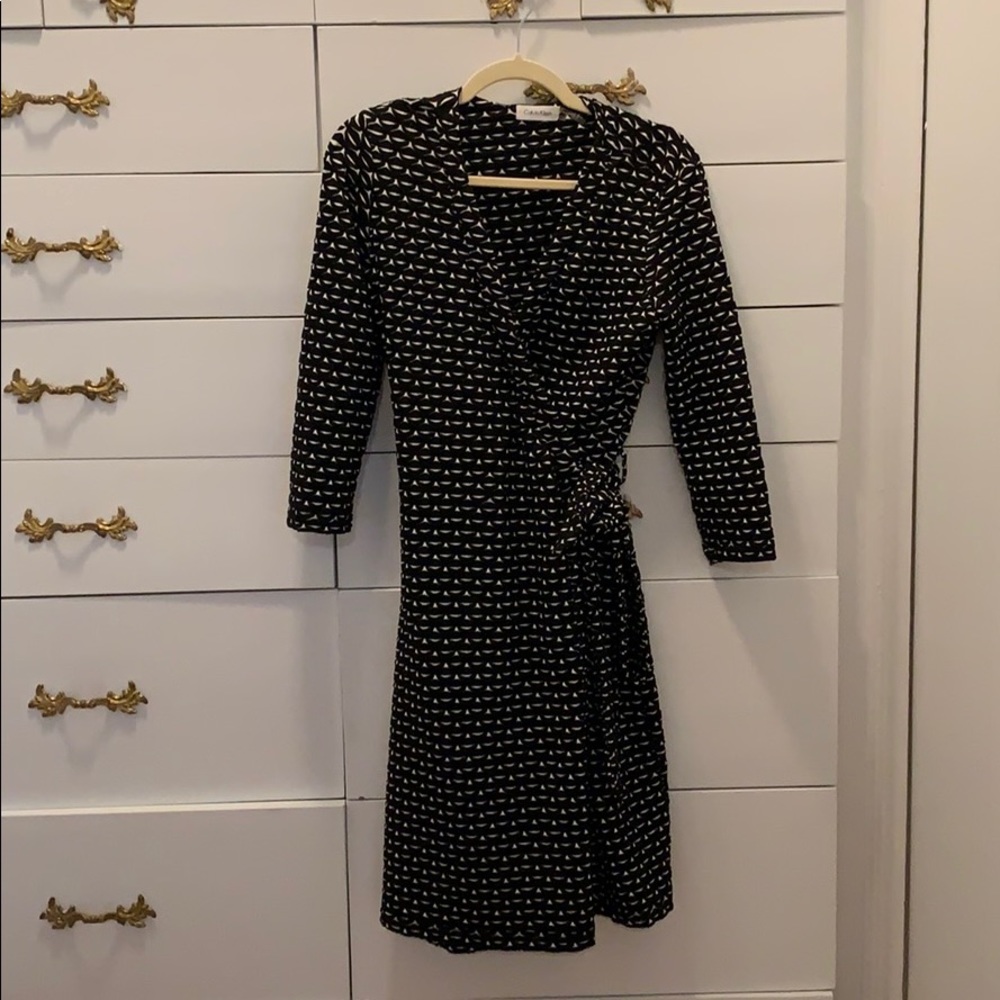 Calvin Klein Tie Wrap Dress